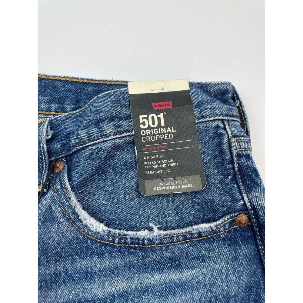 Levi's Premium 501 Original Cropped Women's Sz 31x26 Button Fly Distressed Jeans - Picture 10 of 16